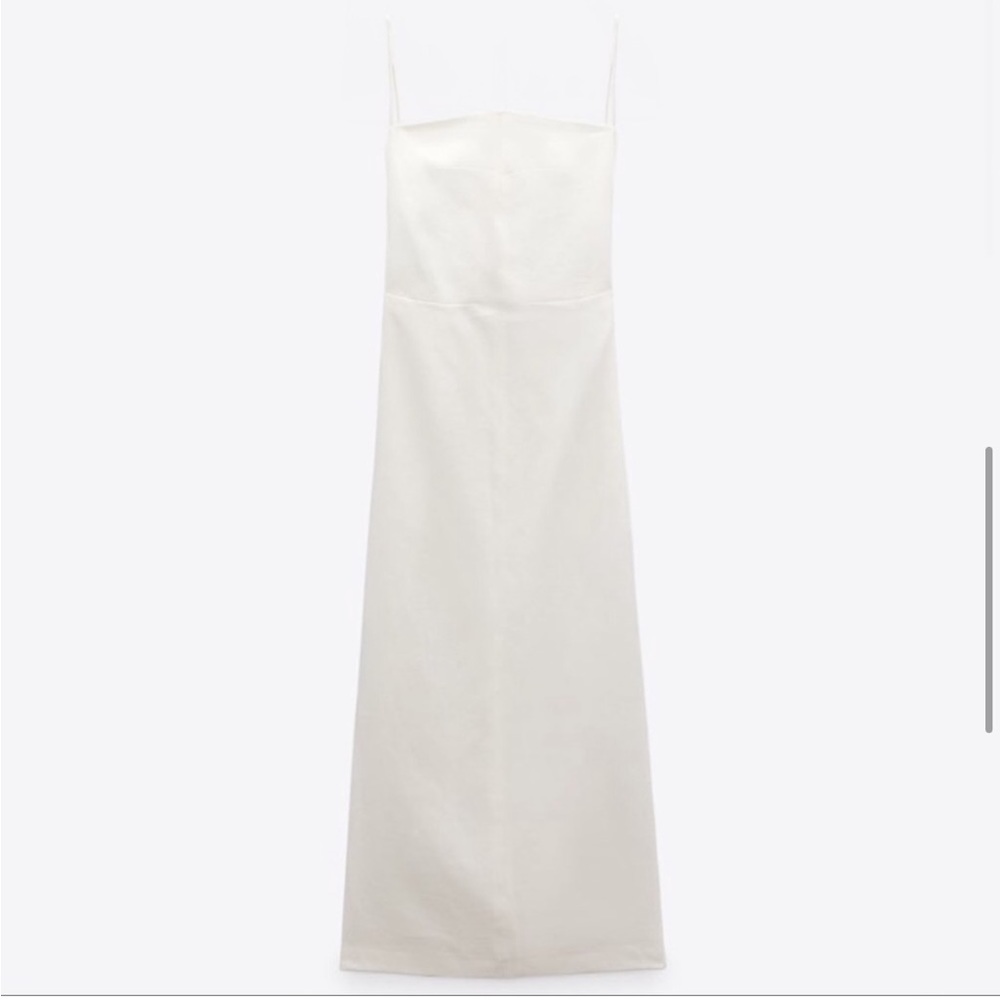 NWT ZARA LINEN BLEND MIDI DRESS LIMITED EDITION - Picture 8 of 9